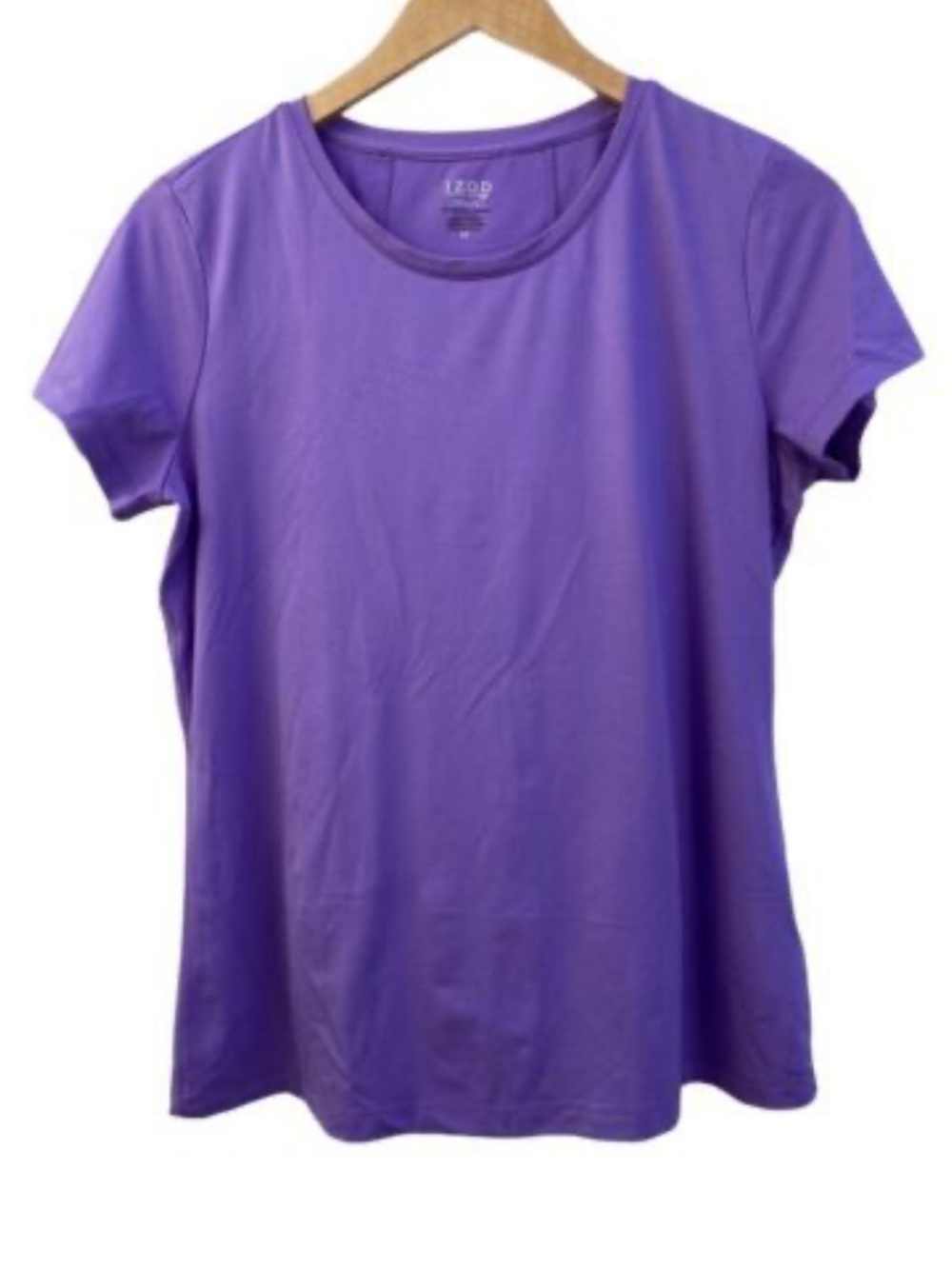 Izod Women's Short Sleeve Crew Neck Tee in Purple Size M
